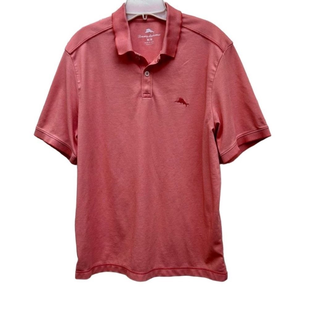 Tommy Bahama Polo Shirt Men's Medium Orange Collared Casual Short Sleeve NWOT